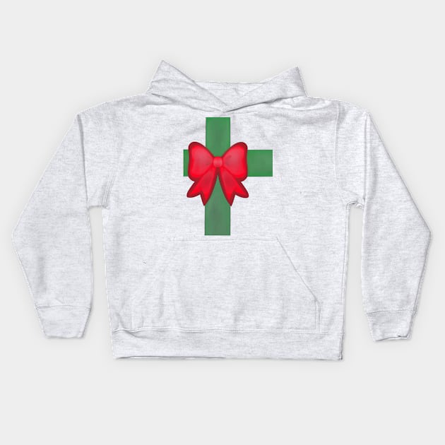 Christmas ribbon and bow Kids Hoodie by KaisPrints